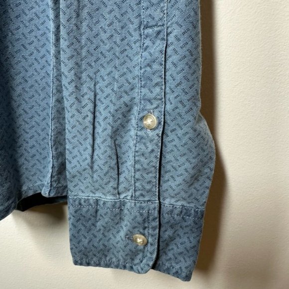 Men's Marine Layer Poe Button Down in Faded Indigo Medium - Picture 4 of 7